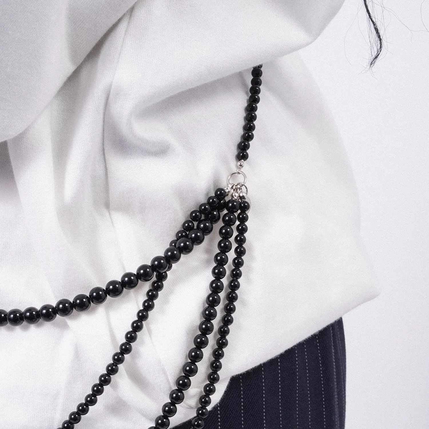 [RHODOLIRION] PS1156 MULTI LONG NECKLACE _ BLACK