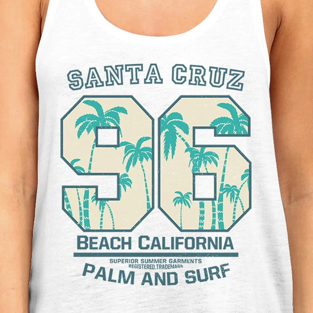 Santa Cruz Beach California Womens White Tank Top