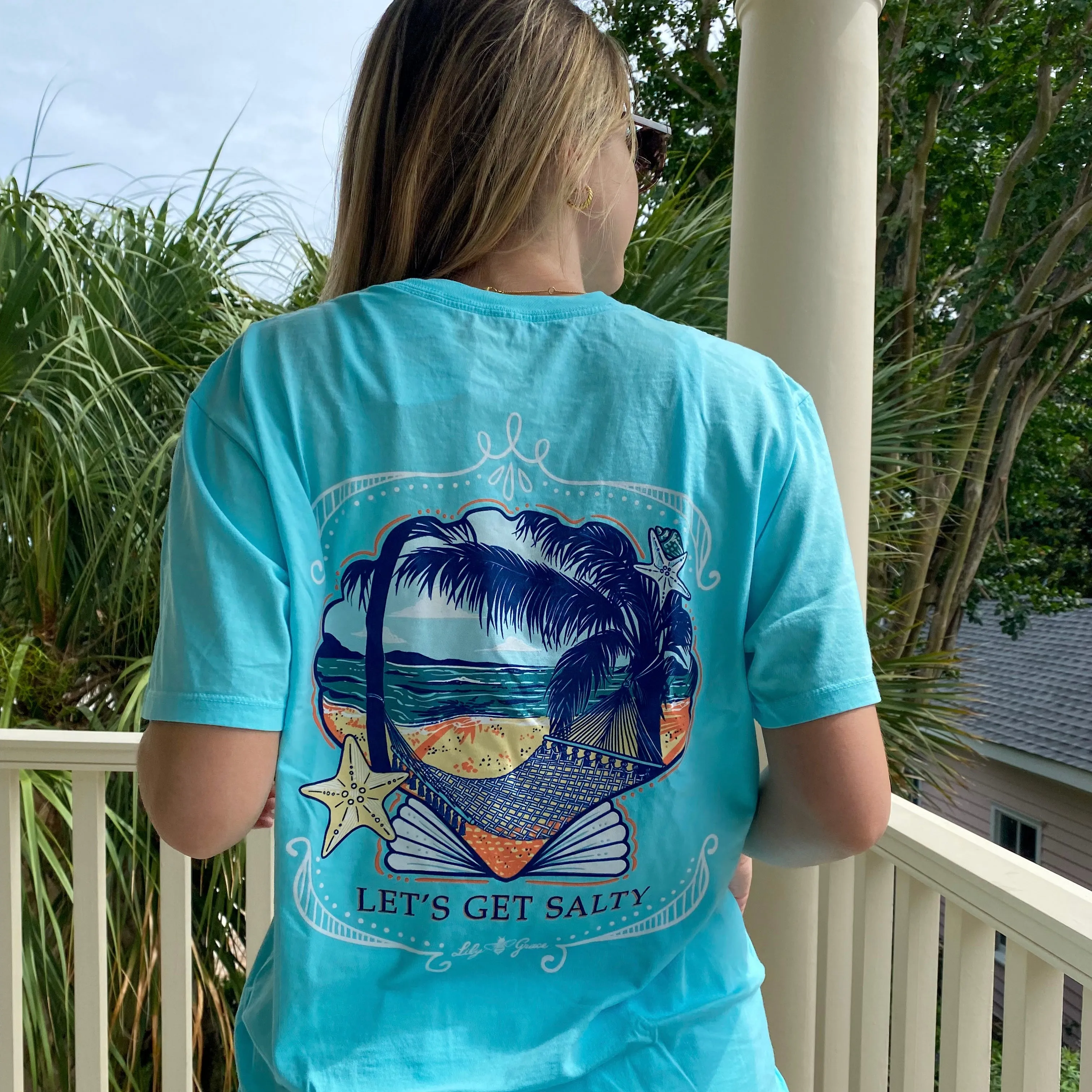 Seashell Scene Salty- Beach Scene T-Shirt