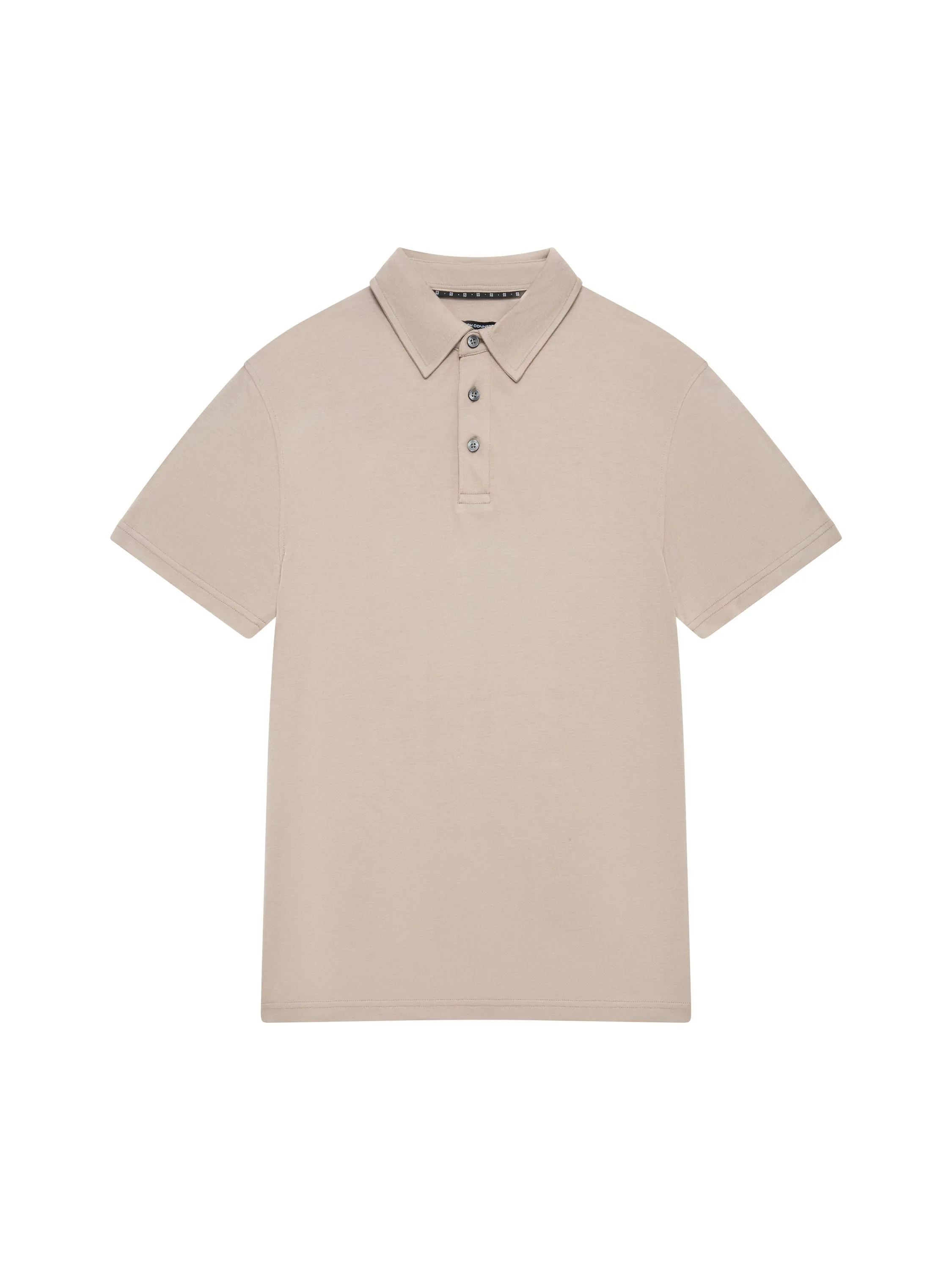 Short Sleeve Interlock Knit Button Polo Shirt