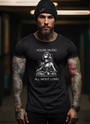 Skull Girl House Music Black Collection Art Exclusive T-Shirts | GM Trademark