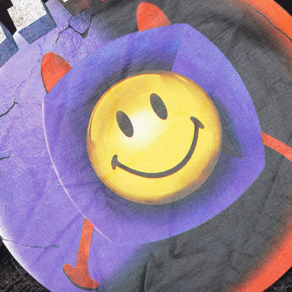 Smiley Happiness Within Tie-Dye T-Shirt - Black