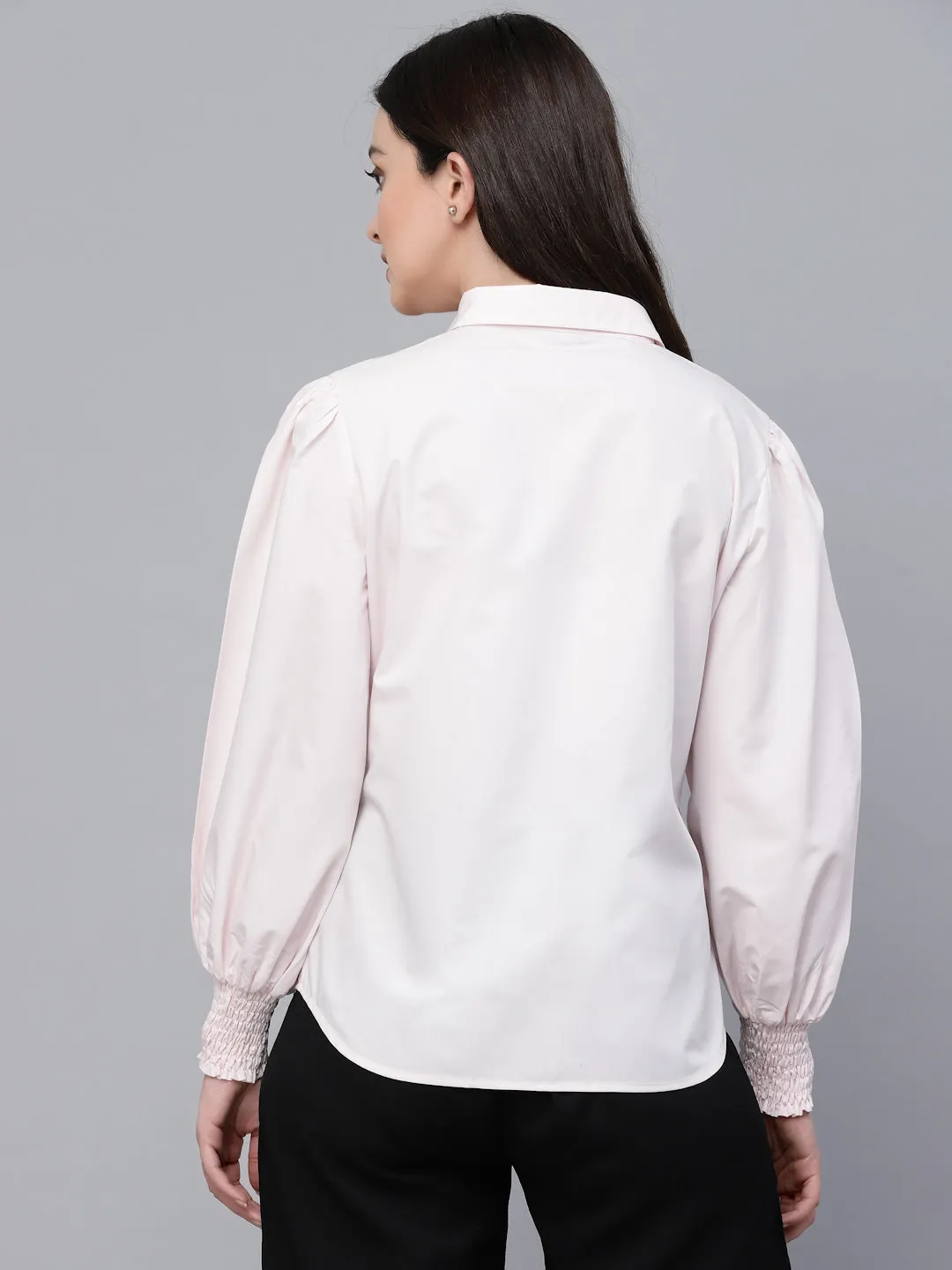 Style Quotient Women solid pink Polycotton formal shirt