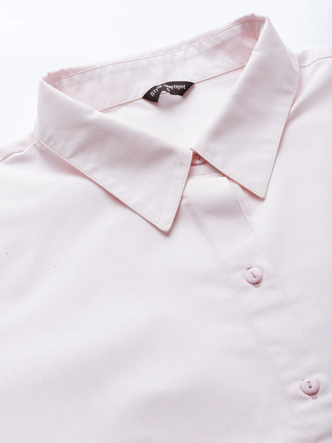 Style Quotient Women solid pink Polycotton formal shirt