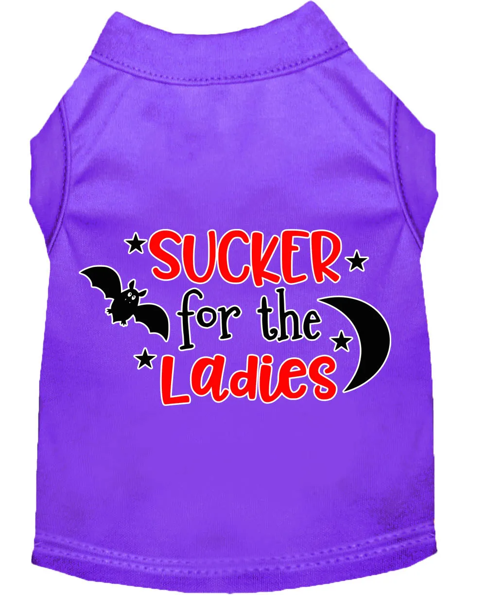 Sucker For The Ladies Screen Print Dog Shirt Purple Xxxl