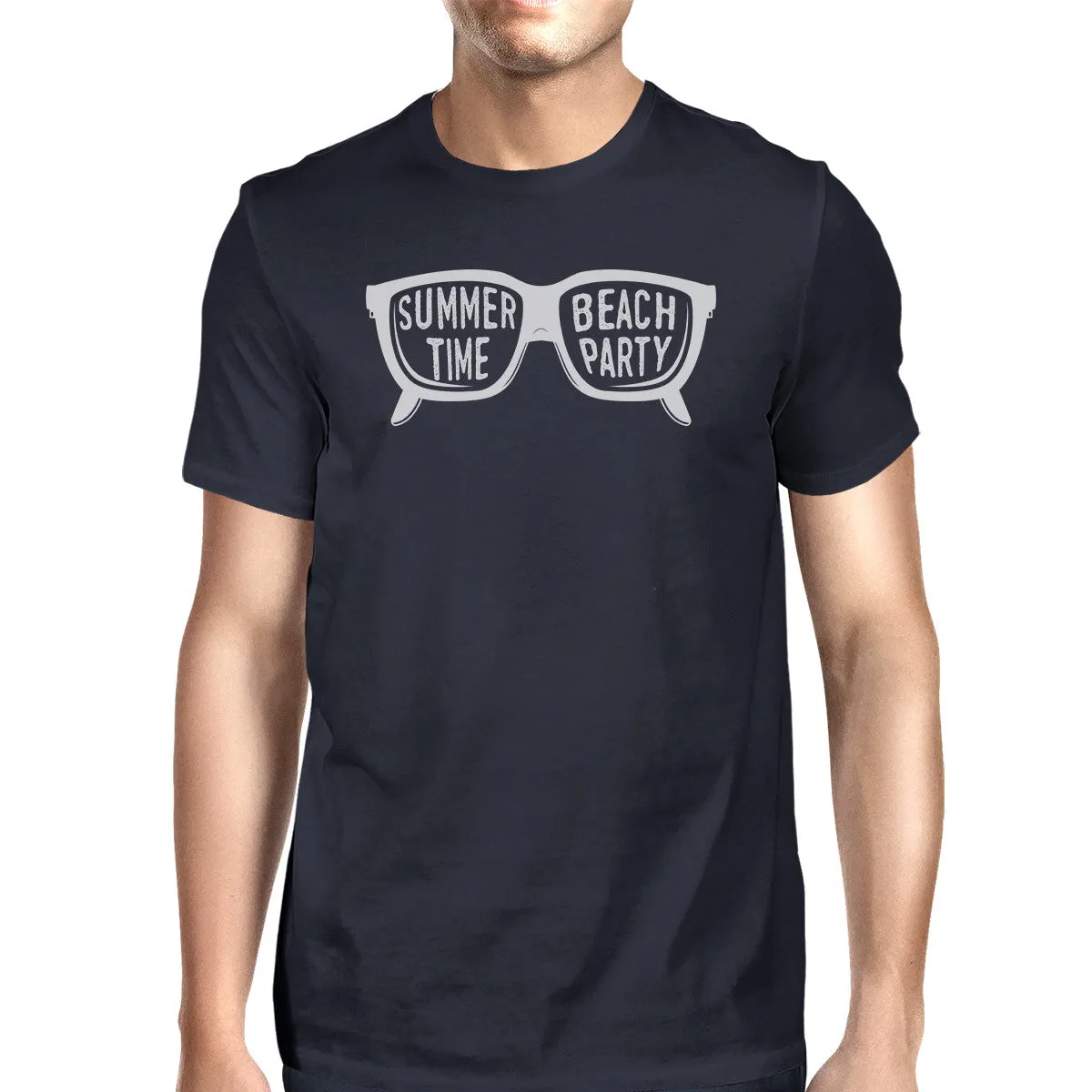 Summer Time Beach Party Mens Navy Shirt