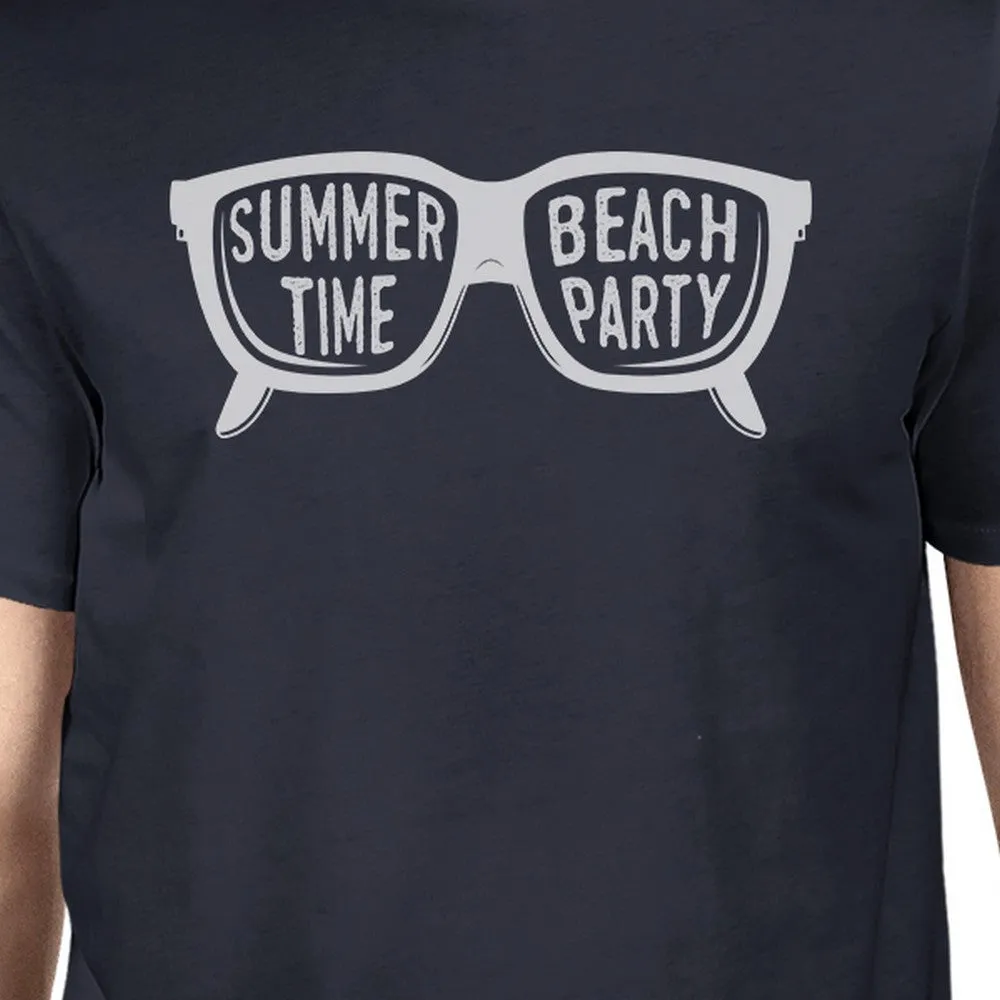 Summer Time Beach Party Mens Navy Shirt