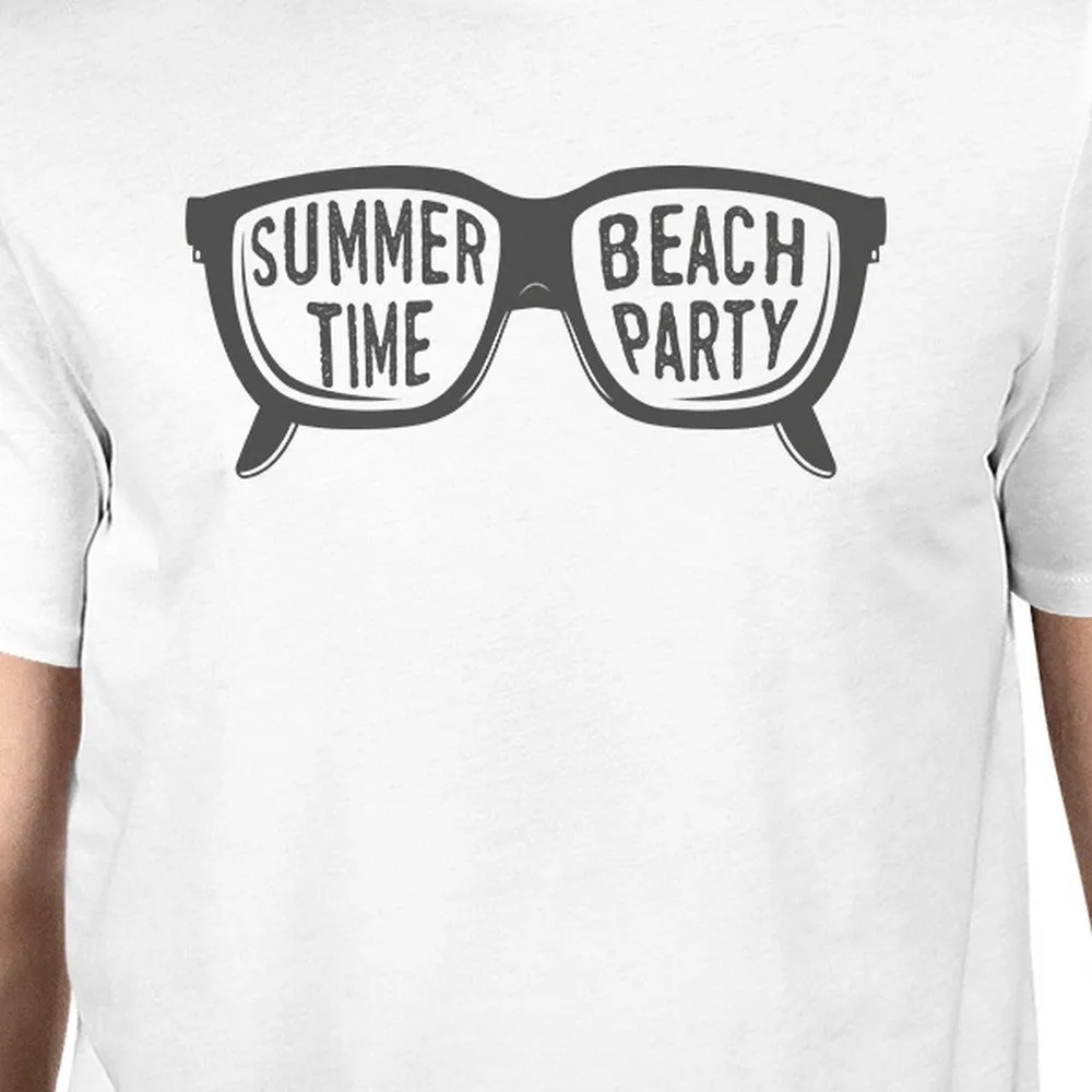 Summer Time Beach Party Mens White Shirt