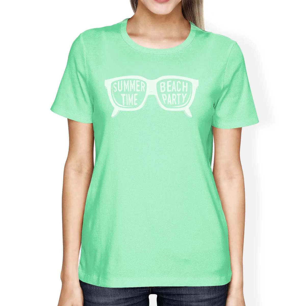 Summer Time Beach Party Womens Mint Shirt
