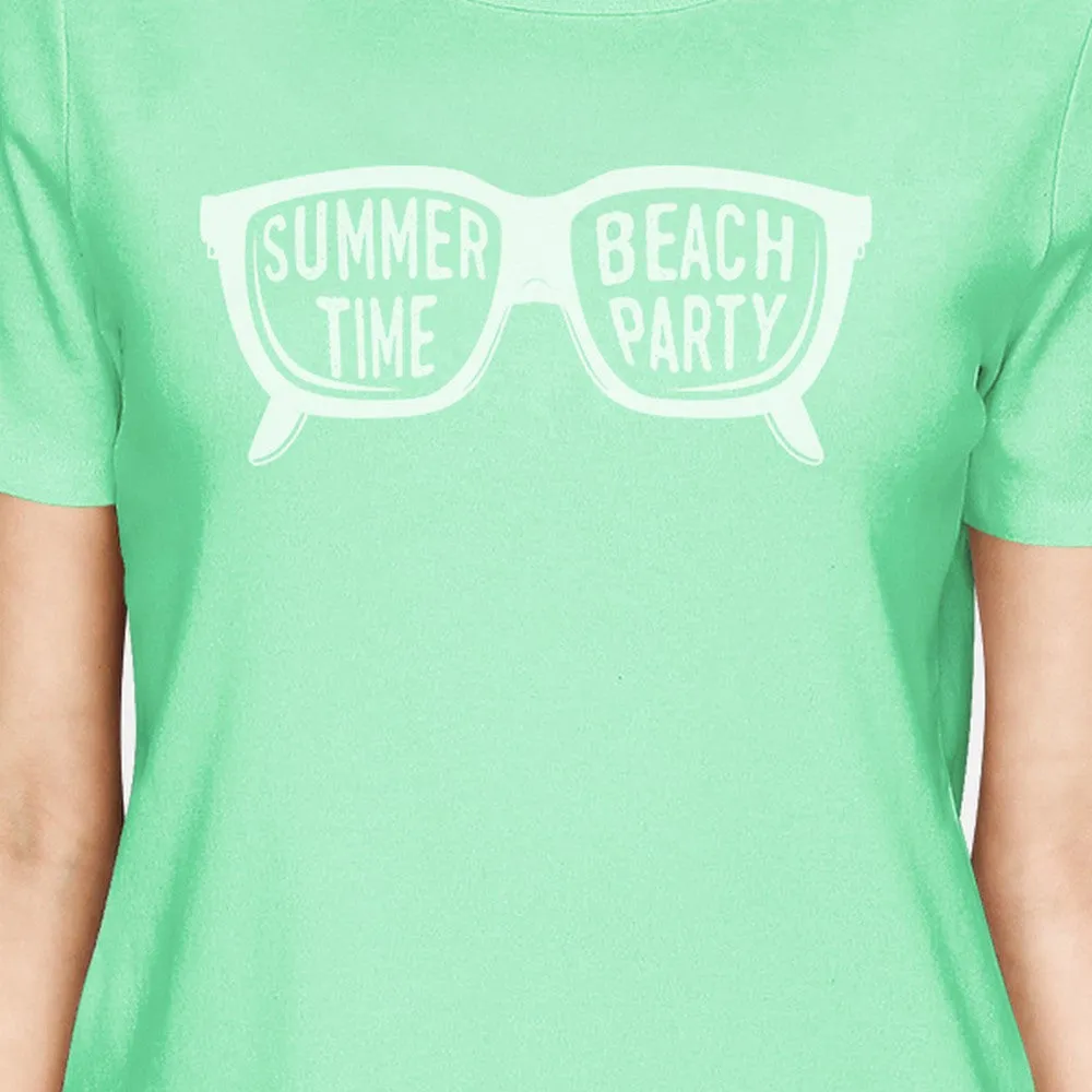 Summer Time Beach Party Womens Mint Shirt
