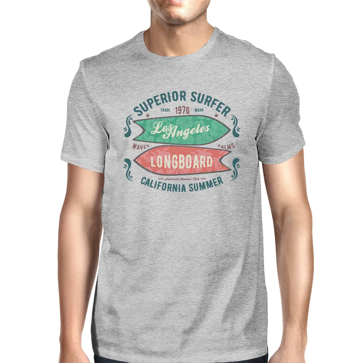 Superior Surfer Los Angeles Longboard Mens Grey Shirt