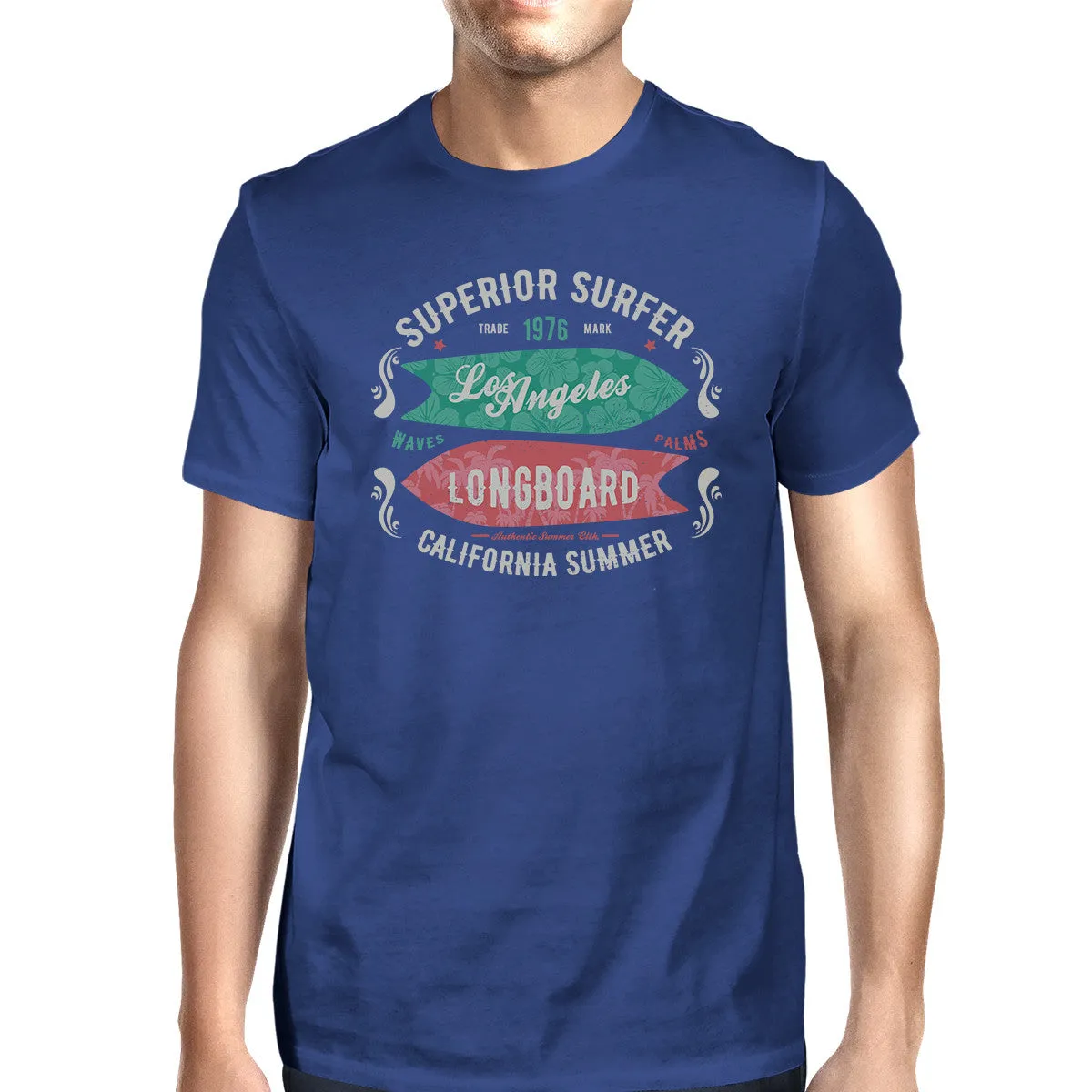 Superior Surfer Los Angeles Longboard Mens Royal Blue Shirt