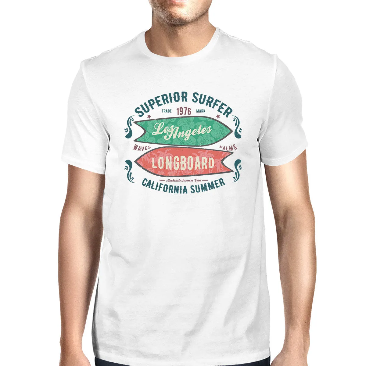 Superior Surfer Los Angeles Longboard Mens White Shirt