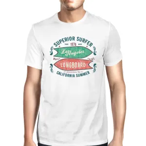 Superior Surfer Los Angeles Longboard Mens White Shirt
