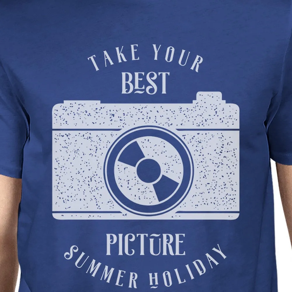 Take Your Best Picture Summer Holiday Mens Royal Blue Shirt