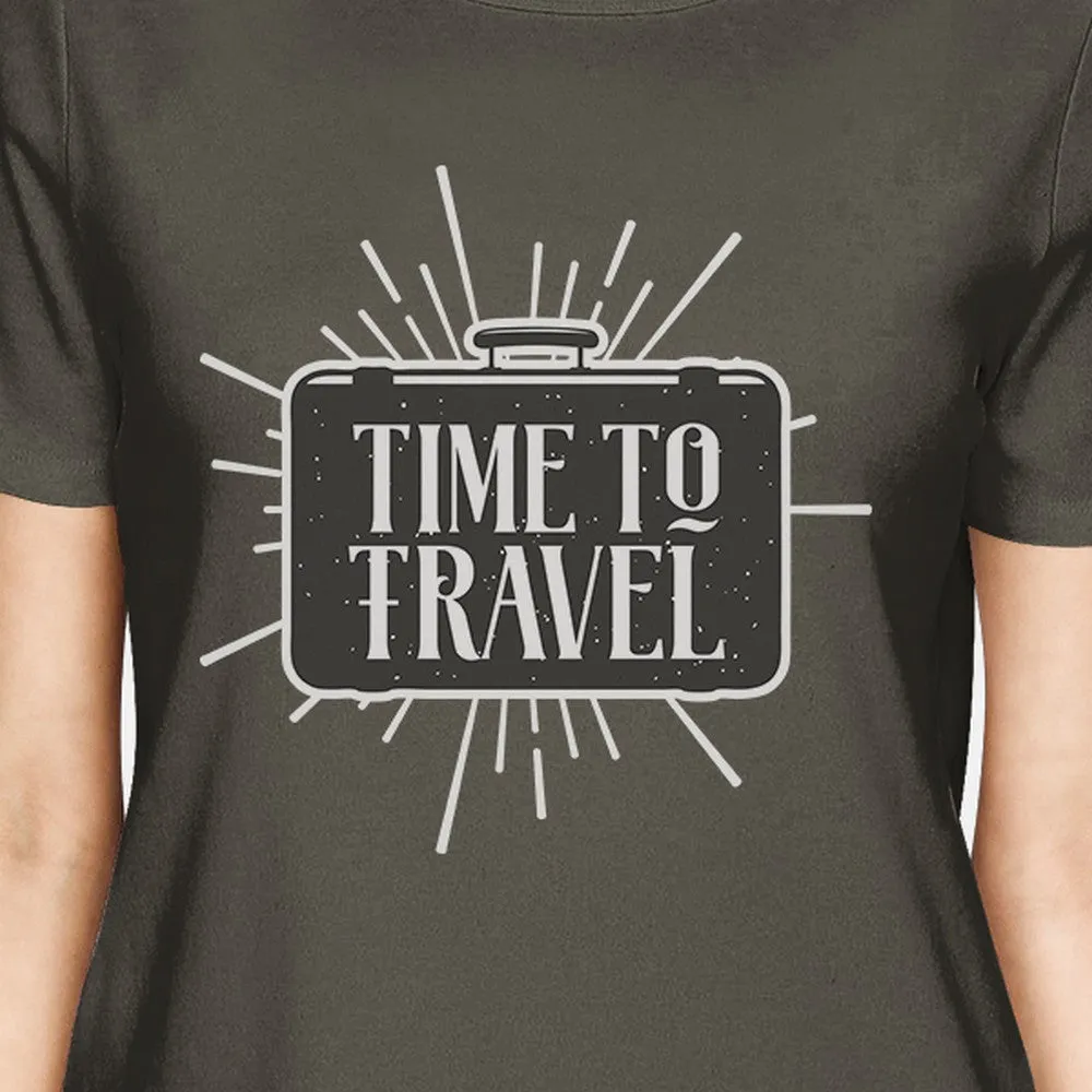 Time To Travel Womens Dark Grey Shirt