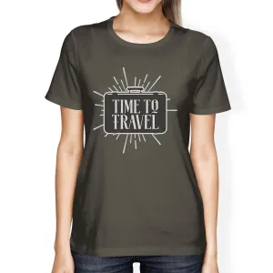 Time To Travel Womens Dark Grey Shirt