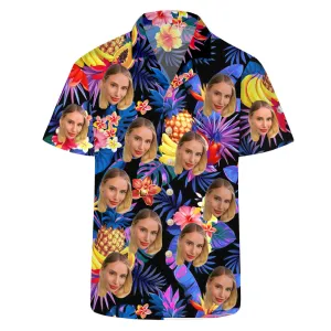 Tropical Fruit Print Men's Short Sleeve Tops Hawaiian Shirts Vacation Clothing