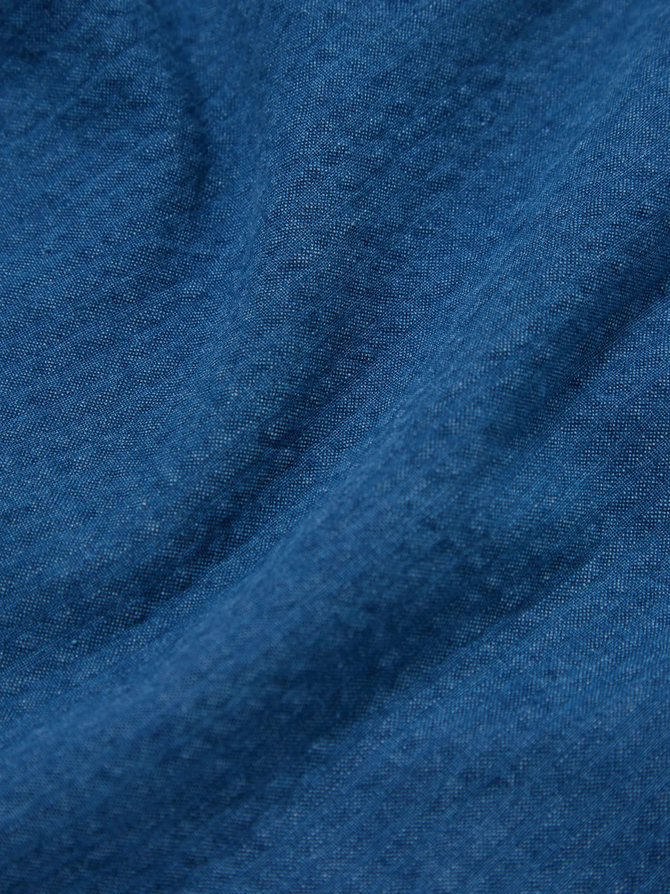 Universal Works Road Shirt In Washed Indigo Seersucker