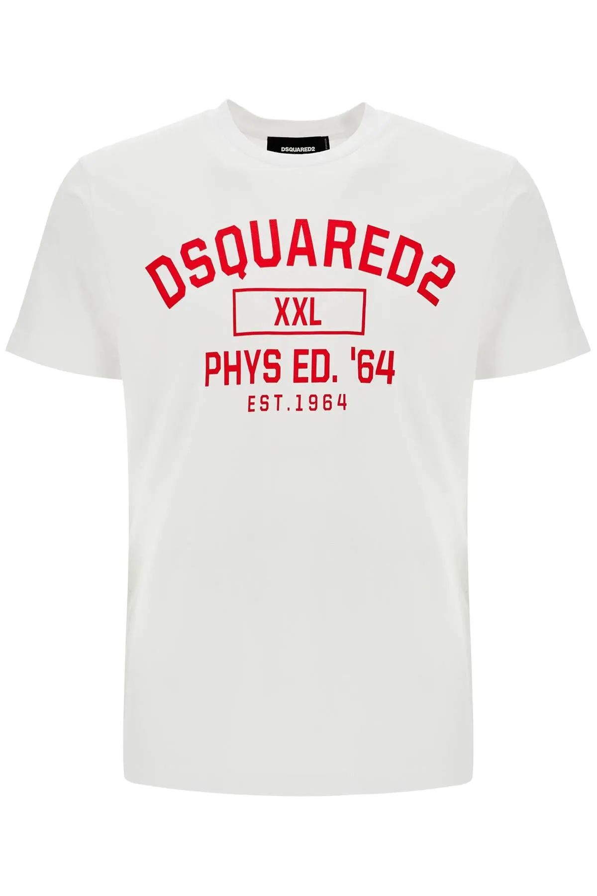 White Cotton T-shirt With Phys Ed 64 Logo