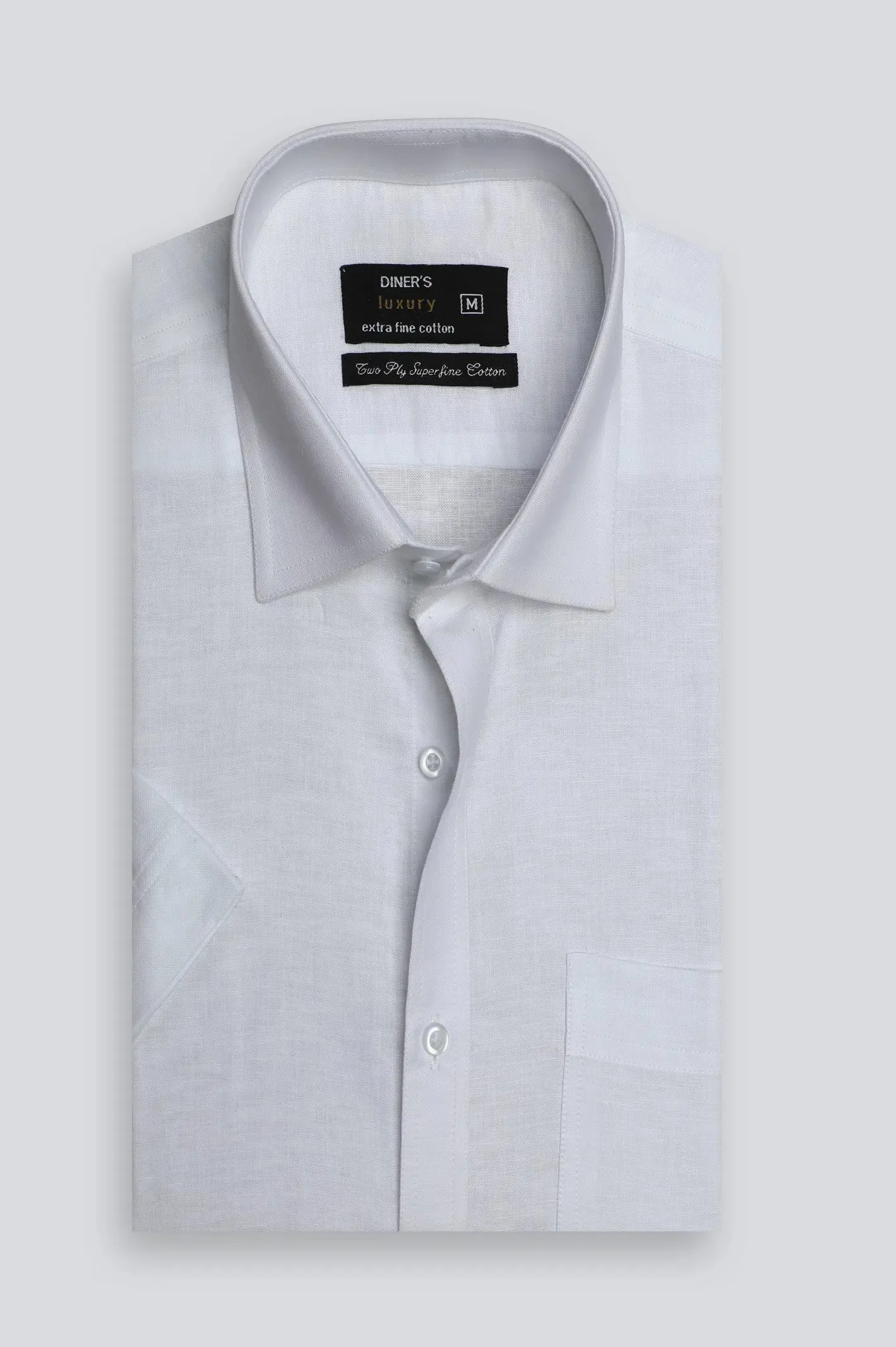 White Plain Formal Shirt (Half Sleeves)