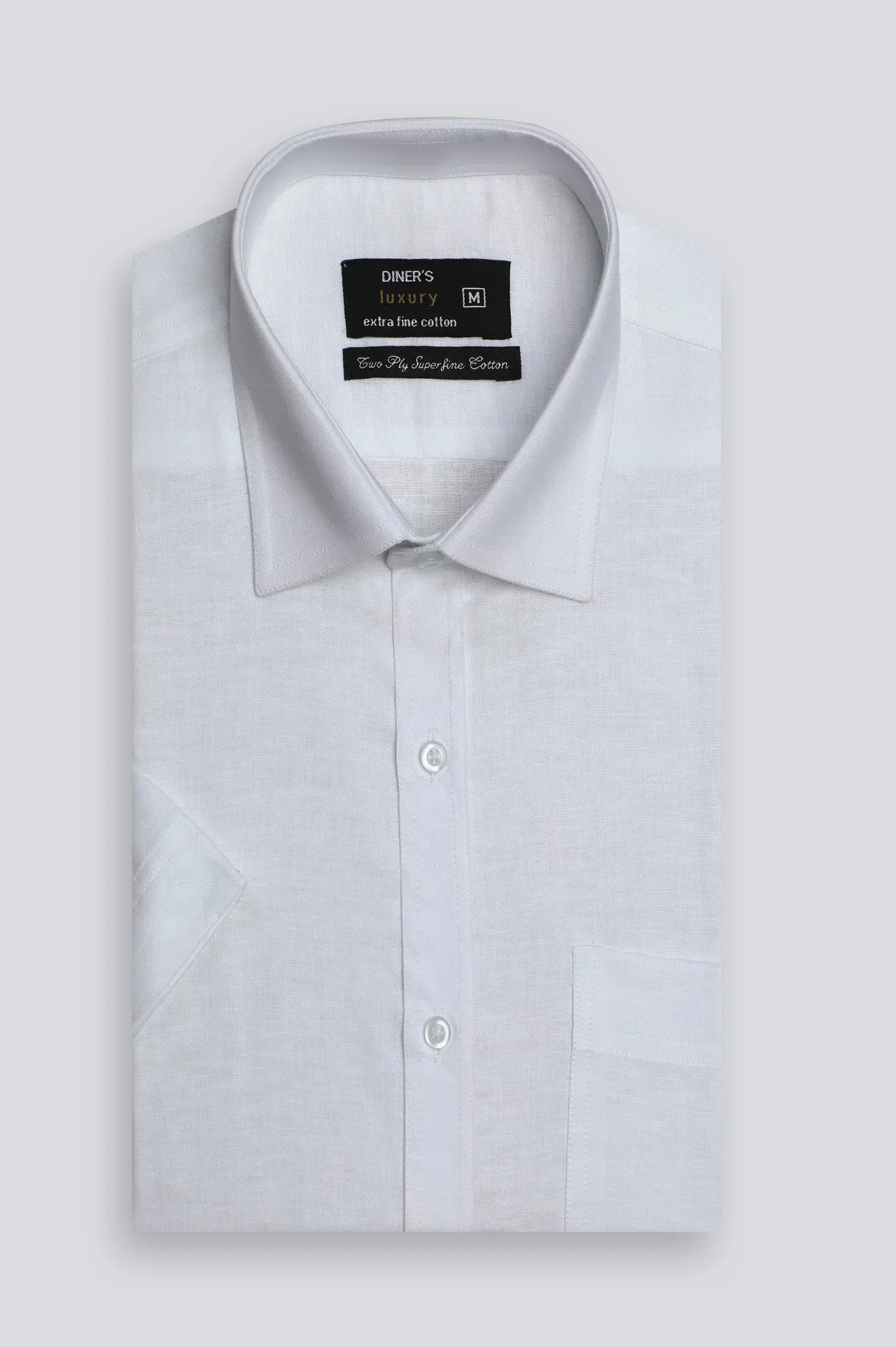 White Plain Formal Shirt (Half Sleeves)