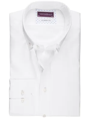 White Weave Pattern Classic Fit Shirt White/tail