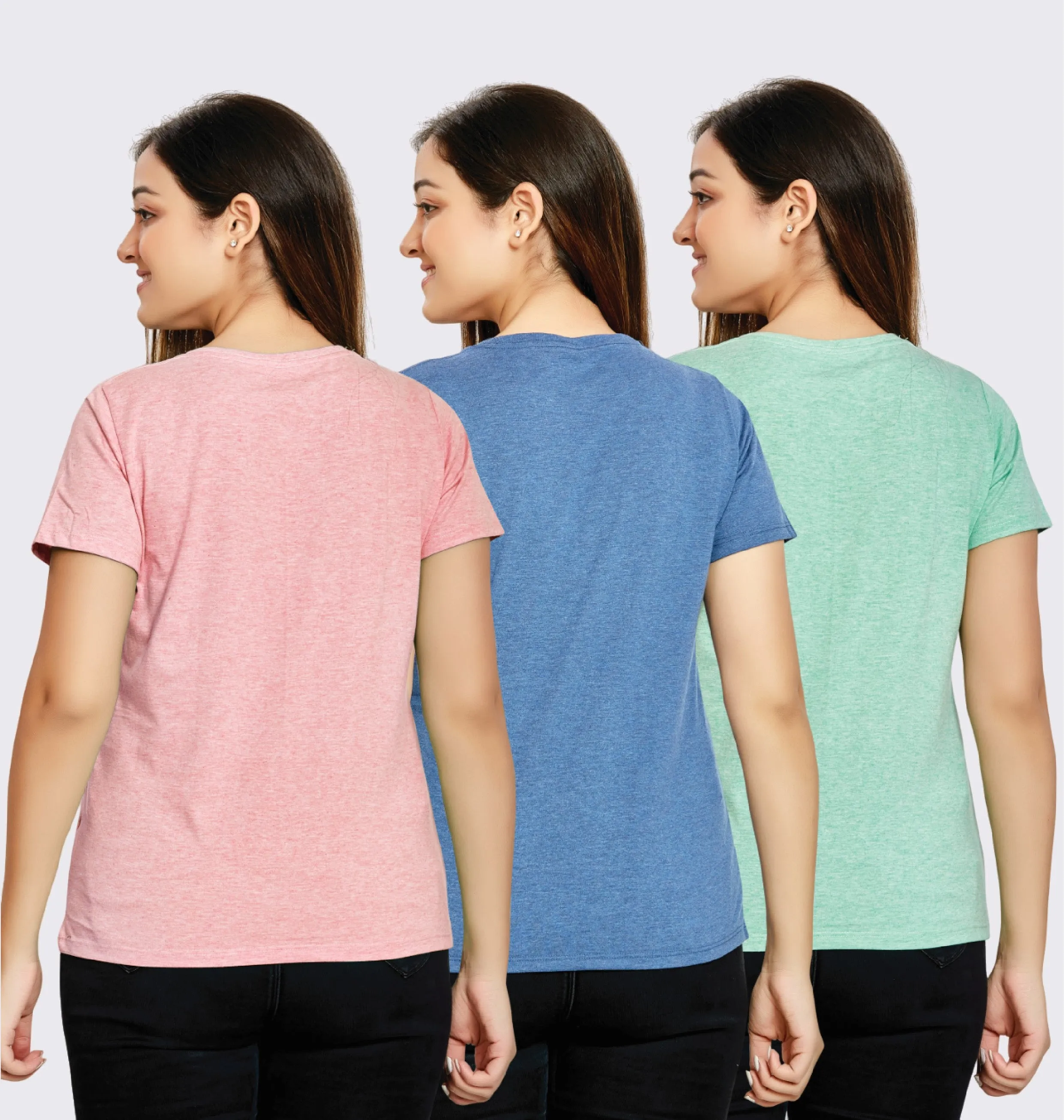 Women pack of Three Round Neck T-Shirt