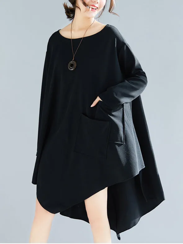 xakxx Loose Cropped A-Line Shirt Dress