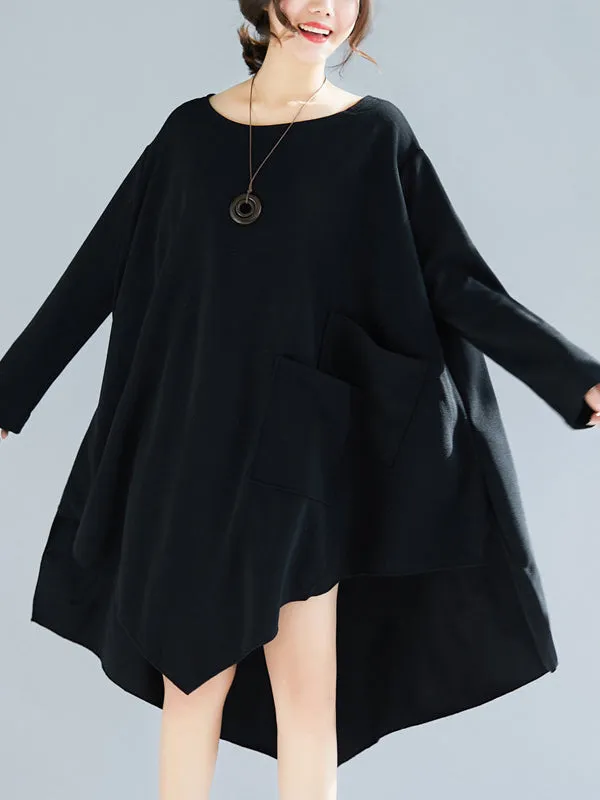 xakxx Loose Cropped A-Line Shirt Dress