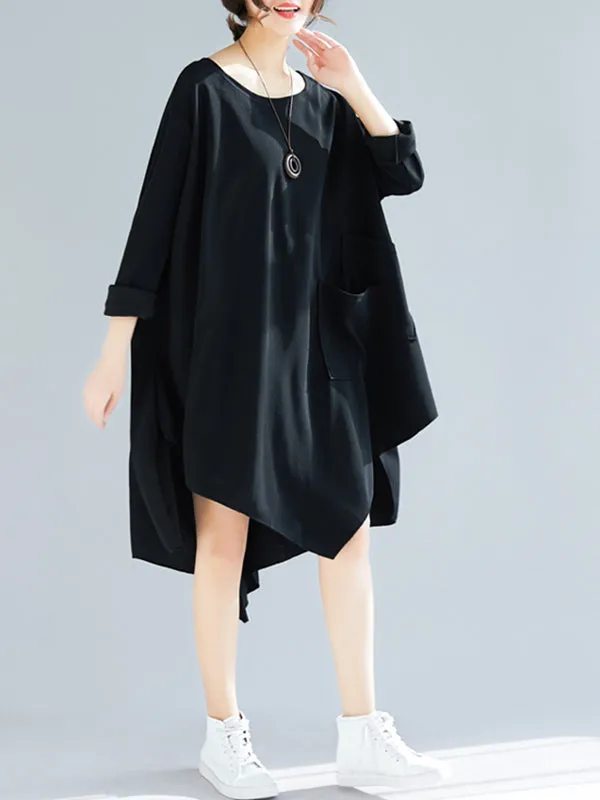 xakxx Loose Cropped A-Line Shirt Dress
