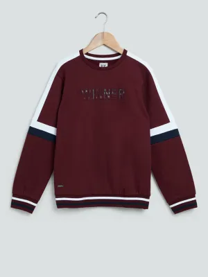 Y&F Kids Wine Text Design Cotton T-Shirt